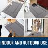 imageOLANLY Door Mat Indoor Entrance Washable 32x20 Absorbent NonSlip Front Back Geometric Doormat Resist Dirt Entry Carpet Easy to Clean Sturdy Inside Floor Mats for Entryway GreyGrey