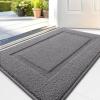 imageOLANLY Door Mat Indoor Entrance Washable 32x20 Absorbent NonSlip Front Back Geometric Doormat Resist Dirt Entry Carpet Easy to Clean Sturdy Inside Floor Mats for Entryway GreyGrey