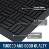imageOLANLY Front Door Mat Outside Entrance 29x17 Absorbent Heavy Duty Sturdy Natural Rubber Doormat Indoor Outdoor Stain and Fade Resistant NonSlip Backing Low Profile Floor Mat for Entryway GreyBlack
