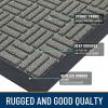 imageOLANLY Front Door Mat Outside Entrance 29x17 Absorbent Heavy Duty Sturdy Natural Rubber Doormat Indoor Outdoor Stain and Fade Resistant NonSlip Backing Low Profile Floor Mat for Entryway GreyModern Gray