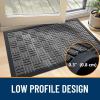 imageOLANLY Front Door Mat Outside Entrance 29x17 Absorbent Heavy Duty Sturdy Natural Rubber Doormat Indoor Outdoor Stain and Fade Resistant NonSlip Backing Low Profile Floor Mat for Entryway GreyGrey