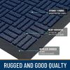 imageOLANLY Front Door Mat Outside Entrance 29x17 Absorbent Heavy Duty Sturdy Natural Rubber Doormat Indoor Outdoor Stain and Fade Resistant NonSlip Backing Low Profile Floor Mat for Entryway GreyNavy Blue