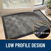 imageOLANLY Front Door Mat Outside Entrance 29x17 Absorbent Heavy Duty Sturdy Natural Rubber Doormat Indoor Outdoor Stain and Fade Resistant NonSlip Backing Low Profile Floor Mat for Entryway GreyModern Gray