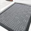 imageOLANLY Front Door Mat Outside Entrance 29x17 Absorbent Heavy Duty Sturdy Natural Rubber Doormat Indoor Outdoor Stain and Fade Resistant NonSlip Backing Low Profile Floor Mat for Entryway GreyCharcoal Gray