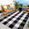 imageOLANLY Black and White Striped Rug 24quot x 37quot 275quot x 43quot  Washable Cotton Indoor Outdoor Doormat for Front Door Entryway Kitchen Porch Patio DecorBlack and White Checkered
