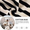 imageOLANLY Black and White Striped Rug 24quot x 37quot 275quot x 43quot  Washable Cotton Indoor Outdoor Doormat for Front Door Entryway Kitchen Porch Patio DecorBeige and Black Striped
