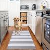 imageOLANLY Black and White Striped Rug 24quot x 37quot 275quot x 43quot  Washable Cotton Indoor Outdoor Doormat for Front Door Entryway Kitchen Porch Patio DecorGrey and White Striped