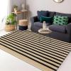 imageOLANLY Black and White Striped Rug 24quot x 37quot 275quot x 43quot  Washable Cotton Indoor Outdoor Doormat for Front Door Entryway Kitchen Porch Patio DecorBrown and Black Striped