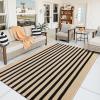 imageOLANLY Black and White Striped Rug 24quot x 37quot 275quot x 43quot  Washable Cotton Indoor Outdoor Doormat for Front Door Entryway Kitchen Porch Patio DecorBrown and Black Striped