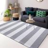 imageOLANLY Black and White Striped Rug 24quot x 37quot 275quot x 43quot  Washable Cotton Indoor Outdoor Doormat for Front Door Entryway Kitchen Porch Patio DecorGrey and White Striped
