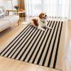 imageOLANLY Black and White Striped Rug 24quot x 37quot 275quot x 43quot  Washable Cotton Indoor Outdoor Doormat for Front Door Entryway Kitchen Porch Patio DecorBrown and Black Striped