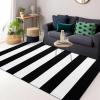 imageOLANLY Black and White Striped Rug 24quot x 37quot 275quot x 43quot  Washable Cotton Indoor Outdoor Doormat for Front Door Entryway Kitchen Porch Patio DecorBlack and White Striped