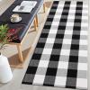imageOLANLY Black and White Striped Rug 24quot x 37quot 275quot x 43quot  Washable Cotton Indoor Outdoor Doormat for Front Door Entryway Kitchen Porch Patio DecorBlack and White Checkered
