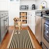 imageOLANLY Black and White Striped Rug 24quot x 37quot 275quot x 43quot  Washable Cotton Indoor Outdoor Doormat for Front Door Entryway Kitchen Porch Patio DecorBrown and Black Striped