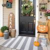 imageOLANLY Black and White Striped Rug 24quot x 37quot 275quot x 43quot  Washable Cotton Indoor Outdoor Doormat for Front Door Entryway Kitchen Porch Patio DecorGrey and White Striped