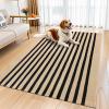 imageOLANLY Black and White Striped Rug 24quot x 37quot 275quot x 43quot  Washable Cotton Indoor Outdoor Doormat for Front Door Entryway Kitchen Porch Patio DecorBrown and Black Striped