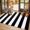 imageOLANLY Black and White Striped Rug 24quot x 37quot 275quot x 43quot  Washable Cotton Indoor Outdoor Doormat for Front Door Entryway Kitchen Porch Patio DecorBlack and White Striped