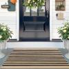 imageOLANLY Black and White Striped Rug 24quot x 37quot 275quot x 43quot  Washable Cotton Indoor Outdoor Doormat for Front Door Entryway Kitchen Porch Patio DecorBrown and Black Striped