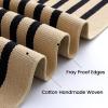 imageOLANLY Black and White Striped Rug 24quot x 37quot 275quot x 43quot  Washable Cotton Indoor Outdoor Doormat for Front Door Entryway Kitchen Porch Patio DecorBrown and Black Striped
