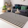 imageOLANLY Black and White Striped Rug 24quot x 37quot 275quot x 43quot  Washable Cotton Indoor Outdoor Doormat for Front Door Entryway Kitchen Porch Patio DecorBeige and Black Striped