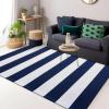 imageOLANLY Black and White Striped Rug 24quot x 37quot 275quot x 43quot  Washable Cotton Indoor Outdoor Doormat for Front Door Entryway Kitchen Porch Patio DecorNavy and White Striped