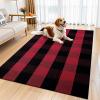 imageOLANLY Black and White Striped Rug 24quot x 37quot 275quot x 43quot  Washable Cotton Indoor Outdoor Doormat for Front Door Entryway Kitchen Porch Patio DecorRed and Black Checkered