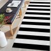 imageOLANLY Black and White Striped Rug 24quot x 37quot 275quot x 43quot  Washable Cotton Indoor Outdoor Doormat for Front Door Entryway Kitchen Porch Patio DecorBlack and White Striped