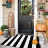 imageOLANLY Black and White Striped Rug 24quot x 37quot 275quot x 43quot  Washable Cotton Indoor Outdoor Doormat for Front Door Entryway Kitchen Porch Patio DecorBlack and White Striped