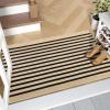 imageOLANLY Black and White Striped Rug 24quot x 37quot 275quot x 43quot  Washable Cotton Indoor Outdoor Doormat for Front Door Entryway Kitchen Porch Patio DecorBrown and Black Striped