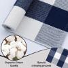 imageOLANLY Black and White Striped Rug 24quot x 37quot 275quot x 43quot  Washable Cotton Indoor Outdoor Doormat for Front Door Entryway Kitchen Porch Patio DecorNavy and White Checkered