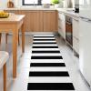 imageOLANLY Black and White Striped Rug 24quot x 37quot 275quot x 43quot  Washable Cotton Indoor Outdoor Doormat for Front Door Entryway Kitchen Porch Patio DecorBlack and White Striped