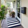 imageOLANLY Black and White Striped Rug 24quot x 37quot 275quot x 43quot  Washable Cotton Indoor Outdoor Doormat for Front Door Entryway Kitchen Porch Patio DecorNavy and White Striped
