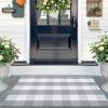 imageOLANLY Black and White Striped Rug 24quot x 37quot 275quot x 43quot  Washable Cotton Indoor Outdoor Doormat for Front Door Entryway Kitchen Porch Patio DecorGrey and White Checkered