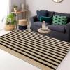 imageOLANLY Black and White Striped Rug 24quot x 37quot 275quot x 43quot  Washable Cotton Indoor Outdoor Doormat for Front Door Entryway Kitchen Porch Patio DecorBrown and Black Striped