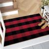 imageOLANLY Black and White Striped Rug 24quot x 37quot 275quot x 43quot  Washable Cotton Indoor Outdoor Doormat for Front Door Entryway Kitchen Porch Patio DecorRed and Black Checkered