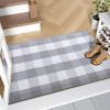 imageOLANLY Black and White Striped Rug 24quot x 37quot 275quot x 43quot  Washable Cotton Indoor Outdoor Doormat for Front Door Entryway Kitchen Porch Patio DecorGrey and White Checkered