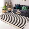 imageOLANLY Black and White Striped Rug 24quot x 37quot 275quot x 43quot  Washable Cotton Indoor Outdoor Doormat for Front Door Entryway Kitchen Porch Patio DecorBeige and Black Striped