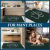 imageOLANLY Dog Door Mat for Muddy Paws 70x24 Paw Print Design Absorbs Moisture and Dirt Absorbent NonSlip Washable Doormat Quick Dry Chenille Mud Mat Entry Indoor Entryway Carpet Blackish Green