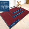 imageOLANLY Front Door Mat Indoor Outdoor Entrance 2Pack 295 x 17 Inch Waterproof Heavy Duty Doormat Fade Resistant Low Profile Easy Clean Patio Porch Welcome Floor Mats for Entry GreyWine Red