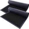 imageOLANLY Front Door Mat Indoor Outdoor Entrance 2Pack 295 x 17 Inch Waterproof Heavy Duty Doormat Fade Resistant Low Profile Easy Clean Patio Porch Welcome Floor Mats for Entry GreyBlack