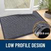imageOLANLY Front Door Mat Indoor Outdoor Entrance 2Pack 295 x 17 Inch Waterproof Heavy Duty Doormat Fade Resistant Low Profile Easy Clean Patio Porch Welcome Floor Mats for Entry GreyGrey