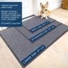 imageOLANLY Front Door Mat Indoor Outdoor Entrance 2Pack 295 x 17 Inch Waterproof Heavy Duty Doormat Fade Resistant Low Profile Easy Clean Patio Porch Welcome Floor Mats for Entry GreyLight Gray