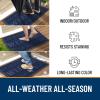 imageOLANLY Welcome Door Mat Indoor Outdoor Entrance Heavy Duty Sturdy Front Door Mat Waterproof AllWeather Doormat Stain Resistant Low Profile Easy Clean Patio Entryway Mat 295 x 17 Navy