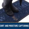 imageOLANLY Welcome Door Mat Indoor Outdoor Entrance Heavy Duty Sturdy Front Door Mat Waterproof AllWeather Doormat Stain Resistant Low Profile Easy Clean Patio Entryway Mat 295 x 17 Navy