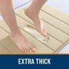 imageOLANLY Striped Memory Foam Bath Mat 30x20 Super Soft Absorbent Bathroom Rugs Quick Dry Machine Washable Shower Floor Rugs Bathmat Carpet Bathroom Home Decor Accessories Beige