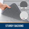 imageOLANLY Striped Memory Foam Bath Mat 30x20 Super Soft Absorbent Bathroom Rugs Quick Dry Machine Washable Shower Floor Rugs Bathmat Carpet Bathroom Home Decor Accessories Grey