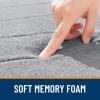 imageOLANLY Striped Memory Foam Bath Mat 30x20 Super Soft Absorbent Bathroom Rugs Quick Dry Machine Washable Shower Floor Rugs Bathmat Carpet Bathroom Home Decor Accessories Grey
