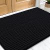 imageOLANLY Dog Door Mat for Muddy Paws 36x24 Ultra Absorbent Chenille Mud Doormat NonSlip Washable and Dirt Trapping Doormat for Indoor Entryway QuickDry Indoor Pet Bed Mats for Dogs GreyBlack