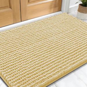 imageOLANLY Dog Door Mat for Muddy Paws 36x24 Ultra Absorbent Chenille Mud Doormat NonSlip Washable and Dirt Trapping Doormat for Indoor Entryway QuickDry Indoor Pet Bed Mats for Dogs GreySand