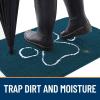 imageOLANLY Dog Door Mat for Muddy Paws 35x24 Paw Print Design Absorbs Moisture and Dirt Absorbent NonSlip Washable Doormat Quick Dry Chenille Mud Mat Entry Indoor Entryway Carpet Atlantic Blue